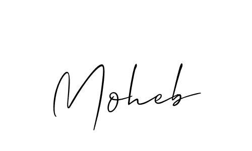 Design your own signature with our free online signature maker. With this signature software, you can create a handwritten (Allison_Script) signature for name Moheb. Moheb signature style 2 images and pictures png