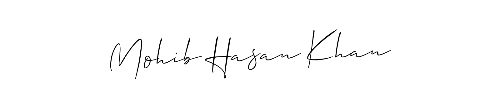 How to make Mohib Hasan Khan signature? Allison_Script is a professional autograph style. Create handwritten signature for Mohib Hasan Khan name. Mohib Hasan Khan signature style 2 images and pictures png