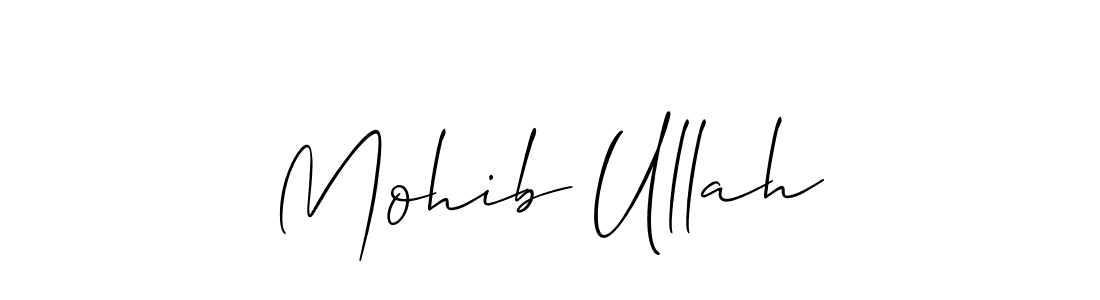 Use a signature maker to create a handwritten signature online. With this signature software, you can design (Allison_Script) your own signature for name Mohib Ullah. Mohib Ullah signature style 2 images and pictures png