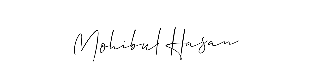 How to make Mohibul Hasan signature? Allison_Script is a professional autograph style. Create handwritten signature for Mohibul Hasan name. Mohibul Hasan signature style 2 images and pictures png