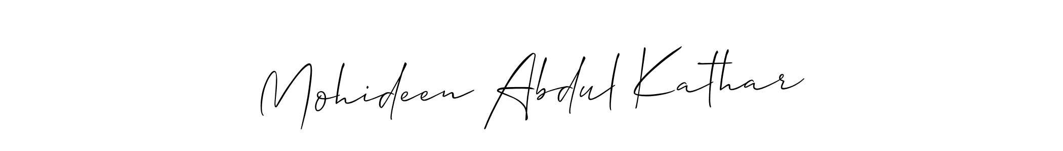 It looks lik you need a new signature style for name Mohideen Abdul Kathar. Design unique handwritten (Allison_Script) signature with our free signature maker in just a few clicks. Mohideen Abdul Kathar signature style 2 images and pictures png