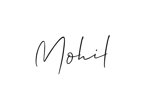 You should practise on your own different ways (Allison_Script) to write your name (Mohil) in signature. don't let someone else do it for you. Mohil signature style 2 images and pictures png