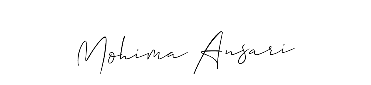 Make a short Mohima Ansari signature style. Manage your documents anywhere anytime using Allison_Script. Create and add eSignatures, submit forms, share and send files easily. Mohima Ansari signature style 2 images and pictures png
