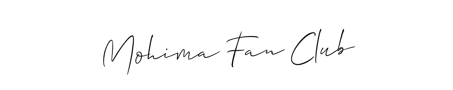 How to Draw Mohima Fan Club signature style? Allison_Script is a latest design signature styles for name Mohima Fan Club. Mohima Fan Club signature style 2 images and pictures png