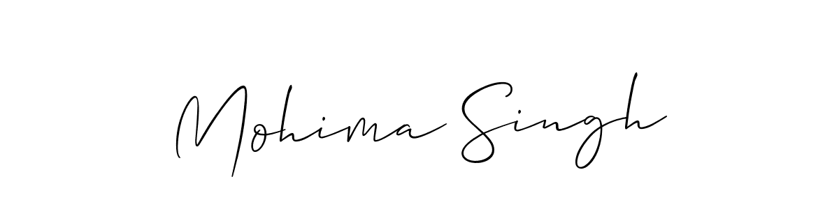 Design your own signature with our free online signature maker. With this signature software, you can create a handwritten (Allison_Script) signature for name Mohima Singh. Mohima Singh signature style 2 images and pictures png