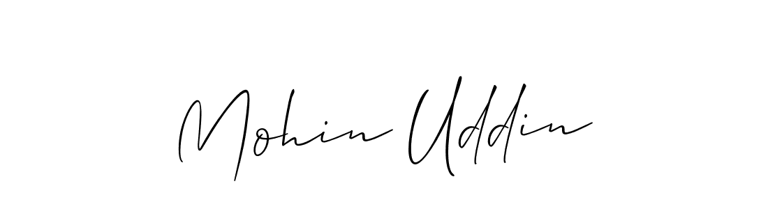 Use a signature maker to create a handwritten signature online. With this signature software, you can design (Allison_Script) your own signature for name Mohin Uddin. Mohin Uddin signature style 2 images and pictures png