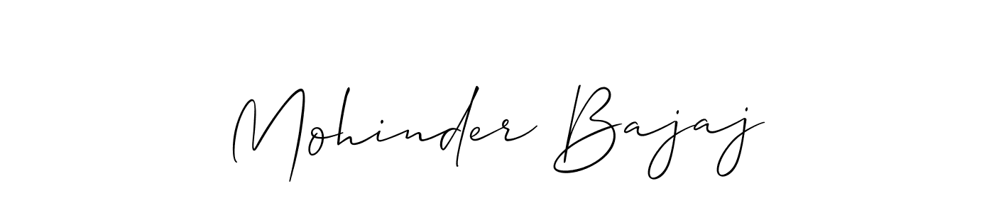 It looks lik you need a new signature style for name Mohinder Bajaj. Design unique handwritten (Allison_Script) signature with our free signature maker in just a few clicks. Mohinder Bajaj signature style 2 images and pictures png