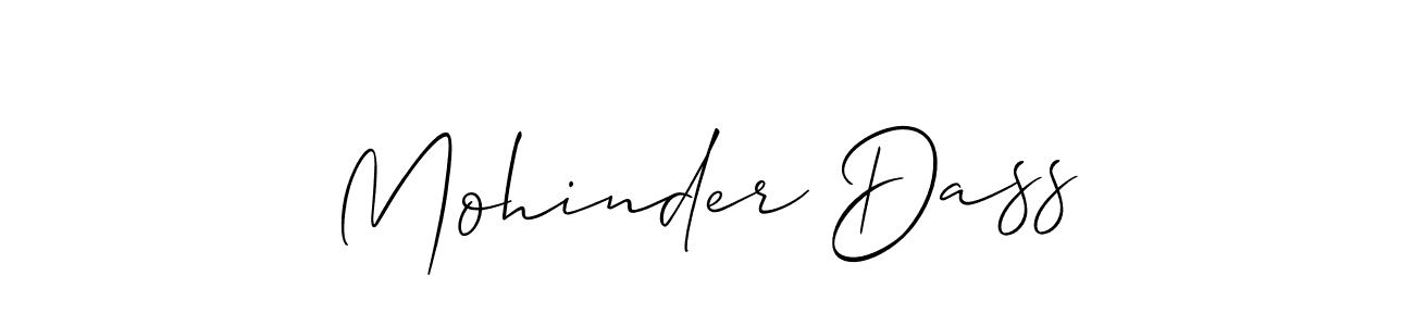 The best way (Allison_Script) to make a short signature is to pick only two or three words in your name. The name Mohinder Dass include a total of six letters. For converting this name. Mohinder Dass signature style 2 images and pictures png