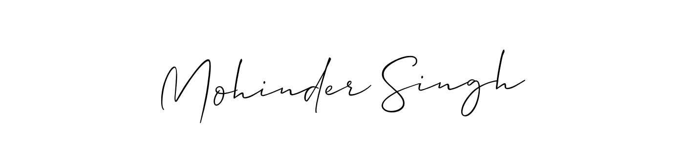 How to make Mohinder Singh name signature. Use Allison_Script style for creating short signs online. This is the latest handwritten sign. Mohinder Singh signature style 2 images and pictures png