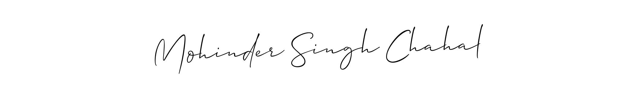 How to make Mohinder Singh Chahal name signature. Use Allison_Script style for creating short signs online. This is the latest handwritten sign. Mohinder Singh Chahal signature style 2 images and pictures png