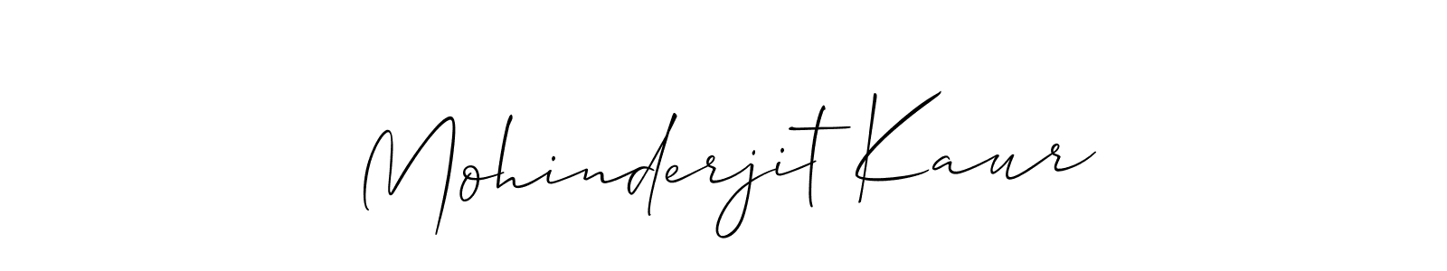 Allison_Script is a professional signature style that is perfect for those who want to add a touch of class to their signature. It is also a great choice for those who want to make their signature more unique. Get Mohinderjit Kaur name to fancy signature for free. Mohinderjit Kaur signature style 2 images and pictures png