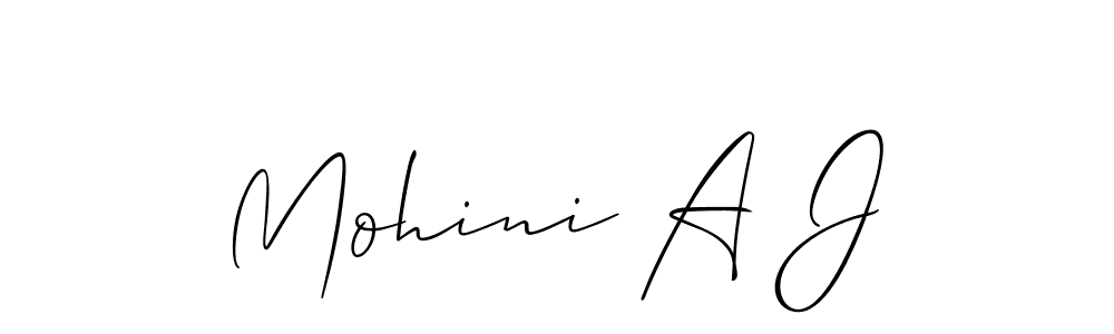 Mohini A J stylish signature style. Best Handwritten Sign (Allison_Script) for my name. Handwritten Signature Collection Ideas for my name Mohini A J. Mohini A J signature style 2 images and pictures png
