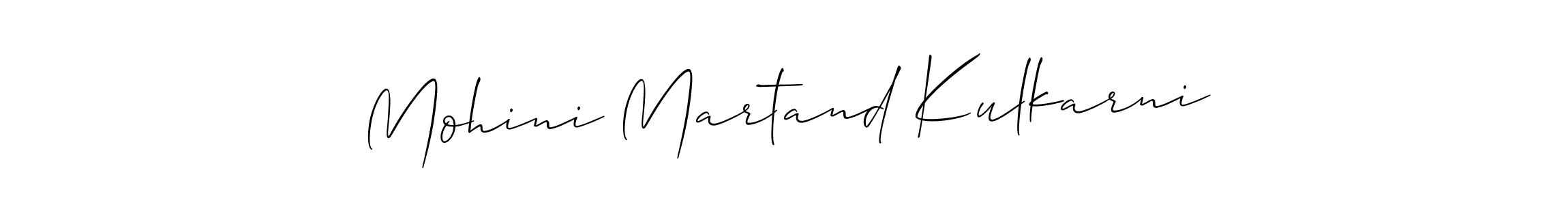How to make Mohini Martand Kulkarni name signature. Use Allison_Script style for creating short signs online. This is the latest handwritten sign. Mohini Martand Kulkarni signature style 2 images and pictures png
