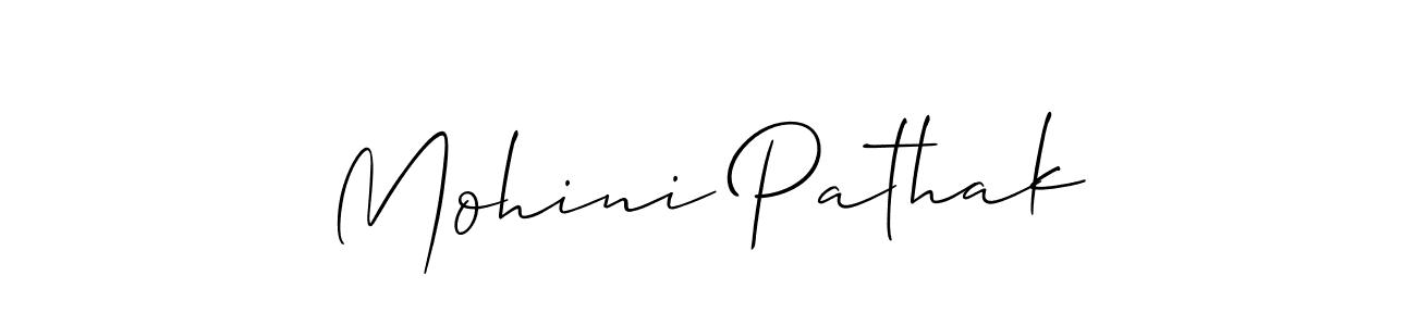 The best way (Allison_Script) to make a short signature is to pick only two or three words in your name. The name Mohini Pathak include a total of six letters. For converting this name. Mohini Pathak signature style 2 images and pictures png