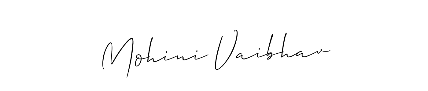You should practise on your own different ways (Allison_Script) to write your name (Mohini Vaibhav) in signature. don't let someone else do it for you. Mohini Vaibhav signature style 2 images and pictures png
