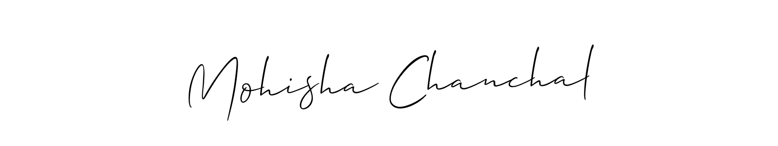 How to Draw Mohisha Chanchal signature style? Allison_Script is a latest design signature styles for name Mohisha Chanchal. Mohisha Chanchal signature style 2 images and pictures png
