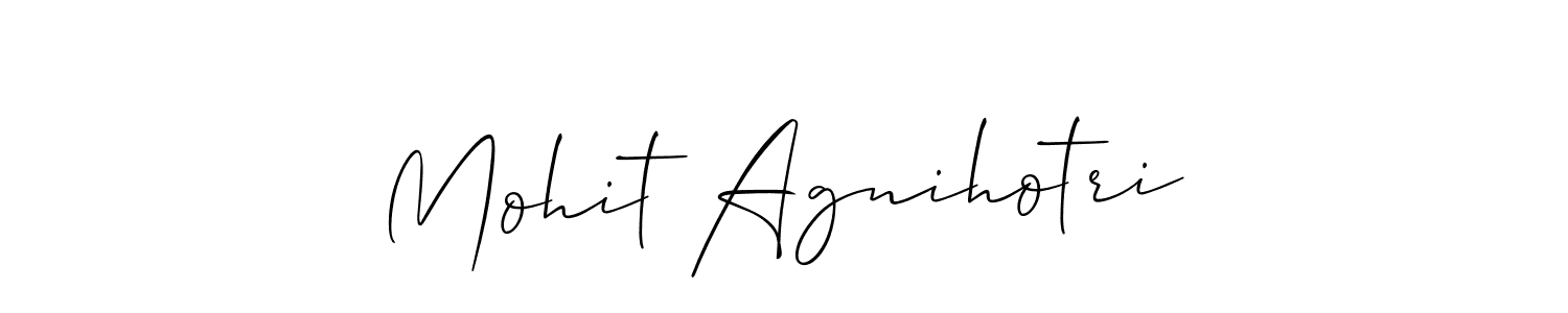 Use a signature maker to create a handwritten signature online. With this signature software, you can design (Allison_Script) your own signature for name Mohit Agnihotri. Mohit Agnihotri signature style 2 images and pictures png