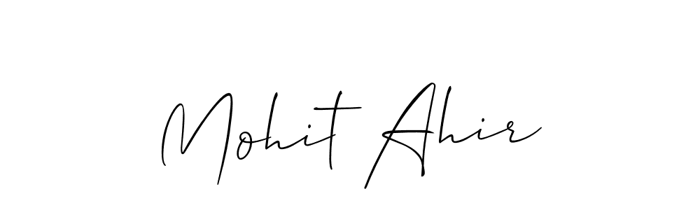 The best way (Allison_Script) to make a short signature is to pick only two or three words in your name. The name Mohit Ahir include a total of six letters. For converting this name. Mohit Ahir signature style 2 images and pictures png