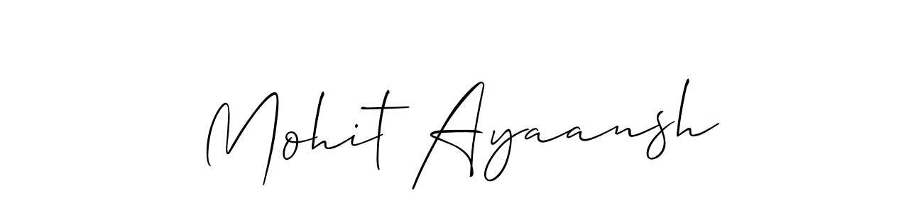 Make a beautiful signature design for name Mohit Ayaansh. With this signature (Allison_Script) style, you can create a handwritten signature for free. Mohit Ayaansh signature style 2 images and pictures png