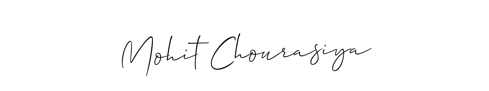 Allison_Script is a professional signature style that is perfect for those who want to add a touch of class to their signature. It is also a great choice for those who want to make their signature more unique. Get Mohit Chourasiya name to fancy signature for free. Mohit Chourasiya signature style 2 images and pictures png