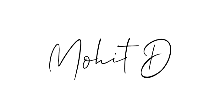 Make a beautiful signature design for name Mohit D. With this signature (Allison_Script) style, you can create a handwritten signature for free. Mohit D signature style 2 images and pictures png