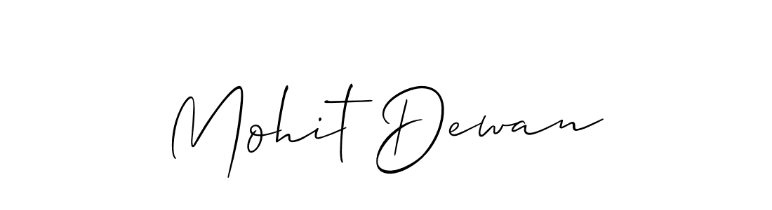 Allison_Script is a professional signature style that is perfect for those who want to add a touch of class to their signature. It is also a great choice for those who want to make their signature more unique. Get Mohit Dewan name to fancy signature for free. Mohit Dewan signature style 2 images and pictures png