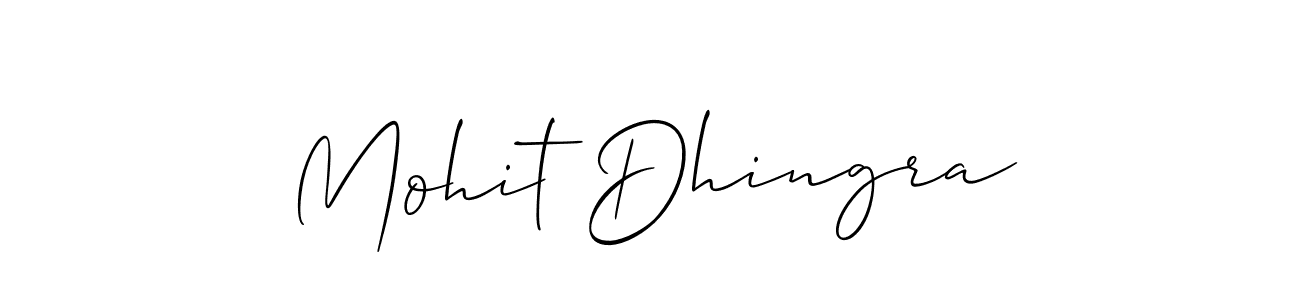 How to Draw Mohit Dhingra signature style? Allison_Script is a latest design signature styles for name Mohit Dhingra. Mohit Dhingra signature style 2 images and pictures png