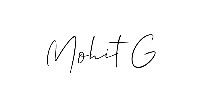 You should practise on your own different ways (Allison_Script) to write your name (Mohit G) in signature. don't let someone else do it for you. Mohit G signature style 2 images and pictures png