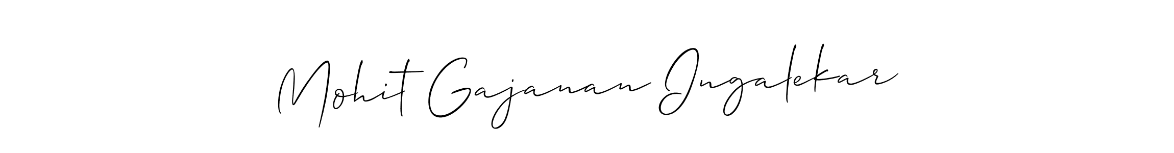 This is the best signature style for the Mohit Gajanan Ingalekar name. Also you like these signature font (Allison_Script). Mix name signature. Mohit Gajanan Ingalekar signature style 2 images and pictures png