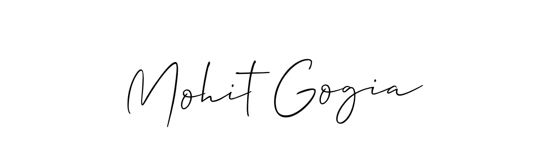 How to make Mohit Gogia name signature. Use Allison_Script style for creating short signs online. This is the latest handwritten sign. Mohit Gogia signature style 2 images and pictures png