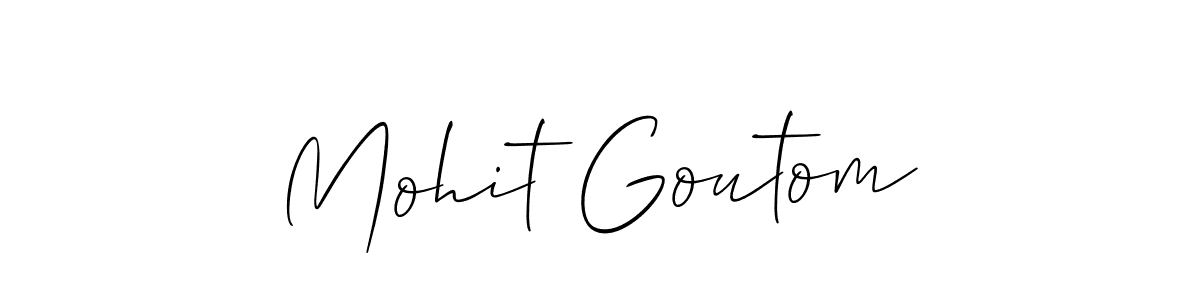 if you are searching for the best signature style for your name Mohit Goutom. so please give up your signature search. here we have designed multiple signature styles  using Allison_Script. Mohit Goutom signature style 2 images and pictures png
