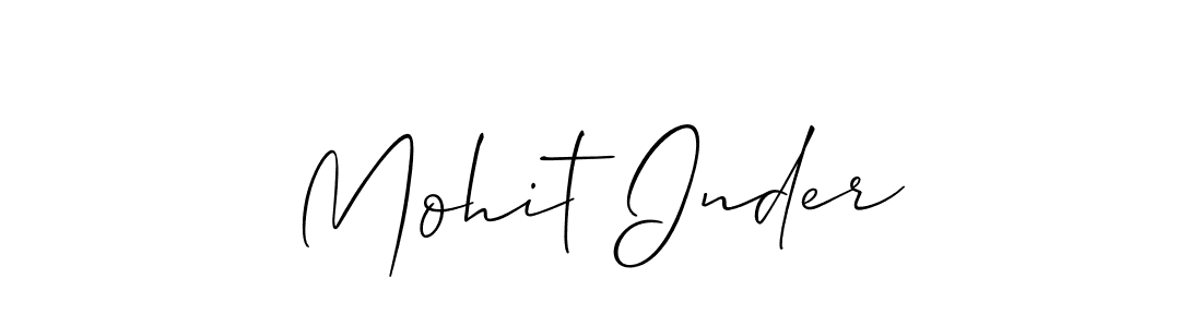 Create a beautiful signature design for name Mohit Inder. With this signature (Allison_Script) fonts, you can make a handwritten signature for free. Mohit Inder signature style 2 images and pictures png