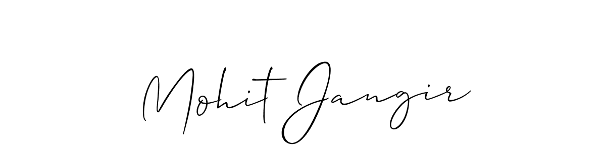 Design your own signature with our free online signature maker. With this signature software, you can create a handwritten (Allison_Script) signature for name Mohit Jangir. Mohit Jangir signature style 2 images and pictures png