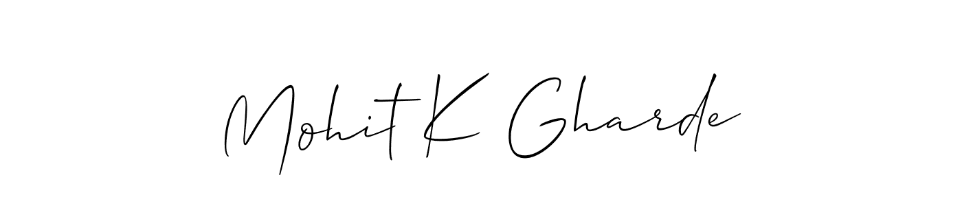 Mohit K Gharde stylish signature style. Best Handwritten Sign (Allison_Script) for my name. Handwritten Signature Collection Ideas for my name Mohit K Gharde. Mohit K Gharde signature style 2 images and pictures png