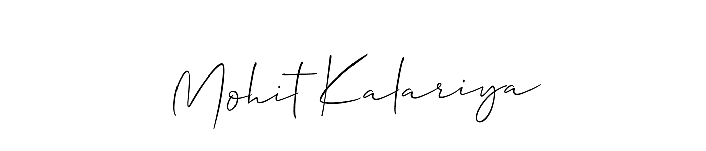 Allison_Script is a professional signature style that is perfect for those who want to add a touch of class to their signature. It is also a great choice for those who want to make their signature more unique. Get Mohit Kalariya name to fancy signature for free. Mohit Kalariya signature style 2 images and pictures png