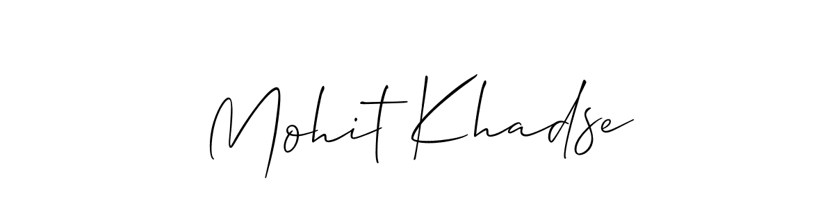 Use a signature maker to create a handwritten signature online. With this signature software, you can design (Allison_Script) your own signature for name Mohit Khadse. Mohit Khadse signature style 2 images and pictures png