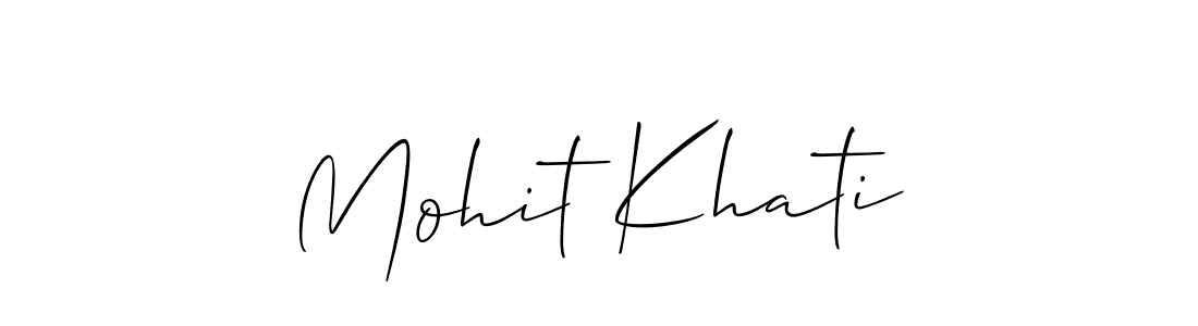 Design your own signature with our free online signature maker. With this signature software, you can create a handwritten (Allison_Script) signature for name Mohit Khati. Mohit Khati signature style 2 images and pictures png