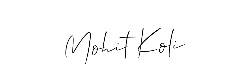 How to make Mohit Koli name signature. Use Allison_Script style for creating short signs online. This is the latest handwritten sign. Mohit Koli signature style 2 images and pictures png