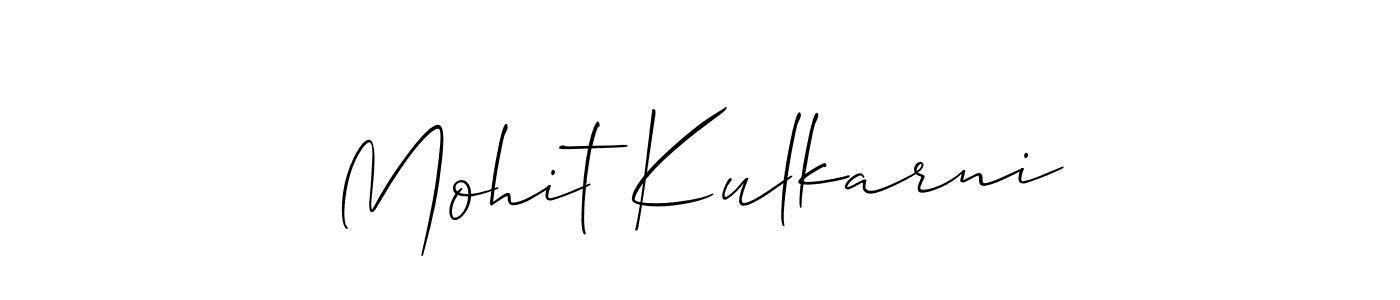 Create a beautiful signature design for name Mohit Kulkarni. With this signature (Allison_Script) fonts, you can make a handwritten signature for free. Mohit Kulkarni signature style 2 images and pictures png
