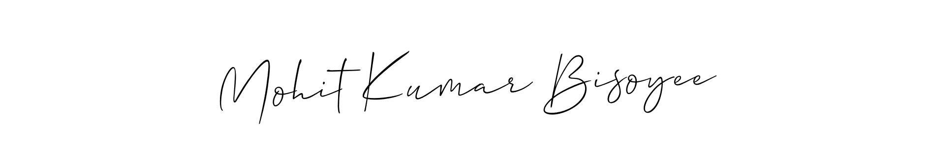 Make a short Mohit Kumar Bisoyee signature style. Manage your documents anywhere anytime using Allison_Script. Create and add eSignatures, submit forms, share and send files easily. Mohit Kumar Bisoyee signature style 2 images and pictures png