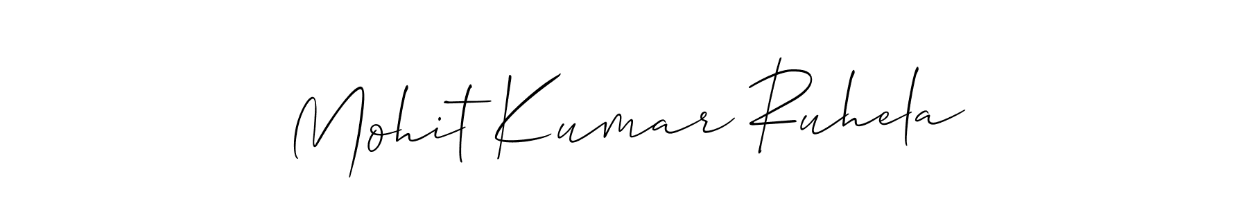 Also we have Mohit Kumar Ruhela name is the best signature style. Create professional handwritten signature collection using Allison_Script autograph style. Mohit Kumar Ruhela signature style 2 images and pictures png