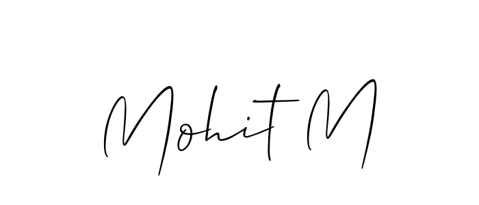 Mohit M stylish signature style. Best Handwritten Sign (Allison_Script) for my name. Handwritten Signature Collection Ideas for my name Mohit M. Mohit M signature style 2 images and pictures png