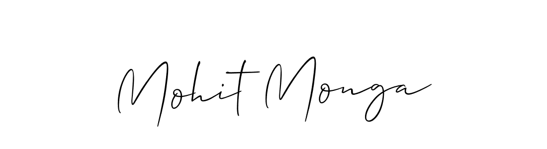 It looks lik you need a new signature style for name Mohit Monga. Design unique handwritten (Allison_Script) signature with our free signature maker in just a few clicks. Mohit Monga signature style 2 images and pictures png