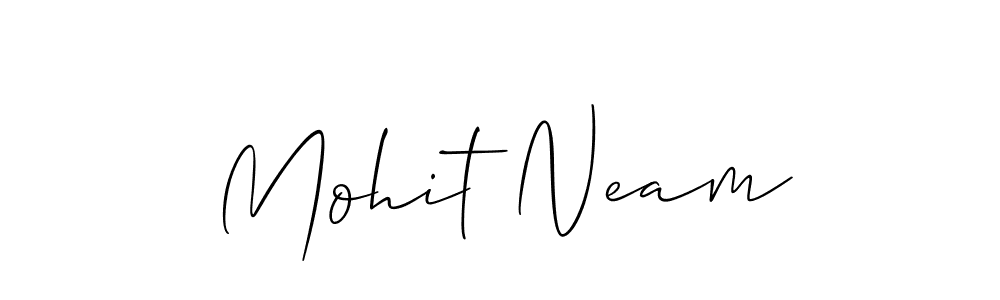 It looks lik you need a new signature style for name Mohit Neam. Design unique handwritten (Allison_Script) signature with our free signature maker in just a few clicks. Mohit Neam signature style 2 images and pictures png