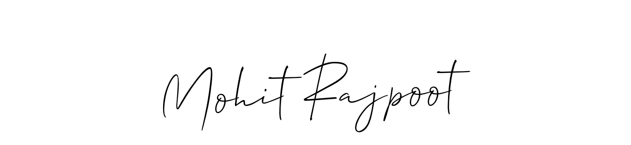 The best way (Allison_Script) to make a short signature is to pick only two or three words in your name. The name Mohit Rajpoot include a total of six letters. For converting this name. Mohit Rajpoot signature style 2 images and pictures png