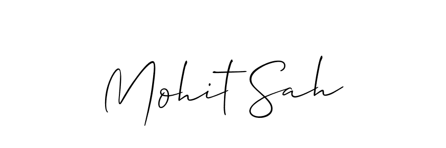 Mohit Sah stylish signature style. Best Handwritten Sign (Allison_Script) for my name. Handwritten Signature Collection Ideas for my name Mohit Sah. Mohit Sah signature style 2 images and pictures png