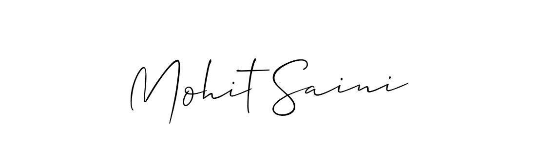 Make a short Mohit Saini signature style. Manage your documents anywhere anytime using Allison_Script. Create and add eSignatures, submit forms, share and send files easily. Mohit Saini signature style 2 images and pictures png
