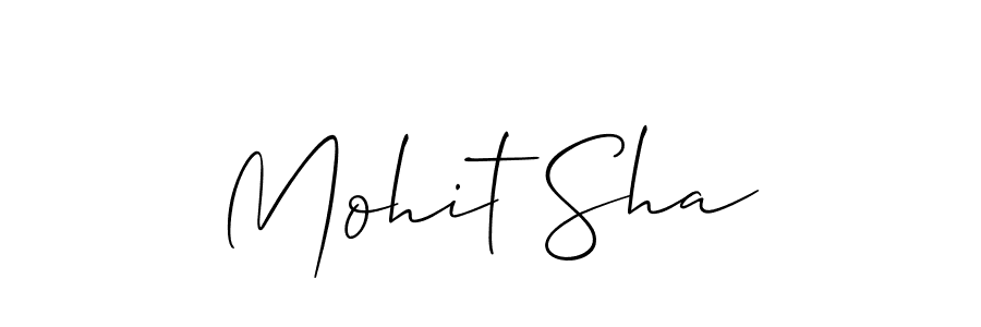 The best way (Allison_Script) to make a short signature is to pick only two or three words in your name. The name Mohit Sha include a total of six letters. For converting this name. Mohit Sha signature style 2 images and pictures png