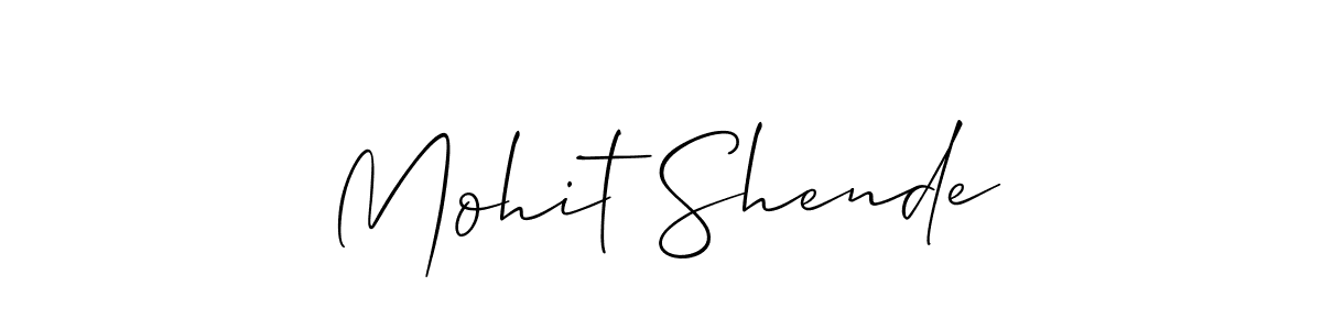 Create a beautiful signature design for name Mohit Shende. With this signature (Allison_Script) fonts, you can make a handwritten signature for free. Mohit Shende signature style 2 images and pictures png