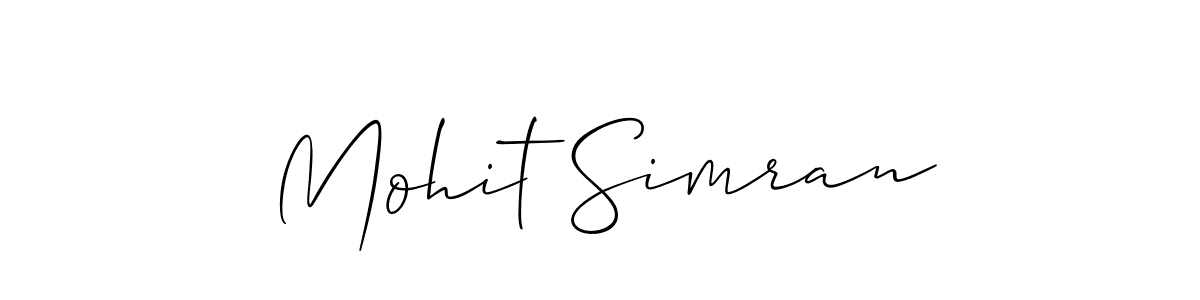 You should practise on your own different ways (Allison_Script) to write your name (Mohit Simran) in signature. don't let someone else do it for you. Mohit Simran signature style 2 images and pictures png